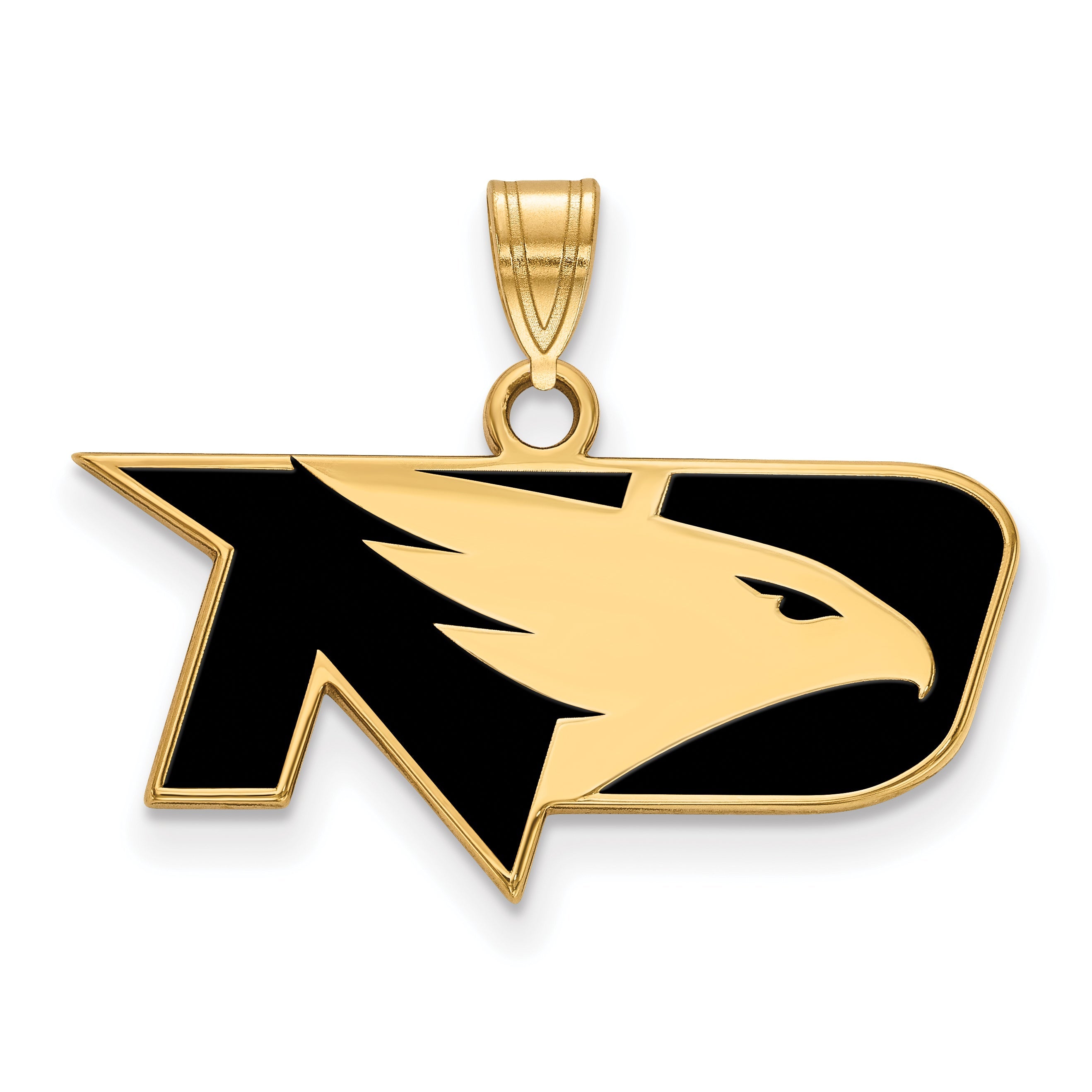 Gold Plated Sterling Silver Logoart University Of North Dakota Small Enameled Pendant