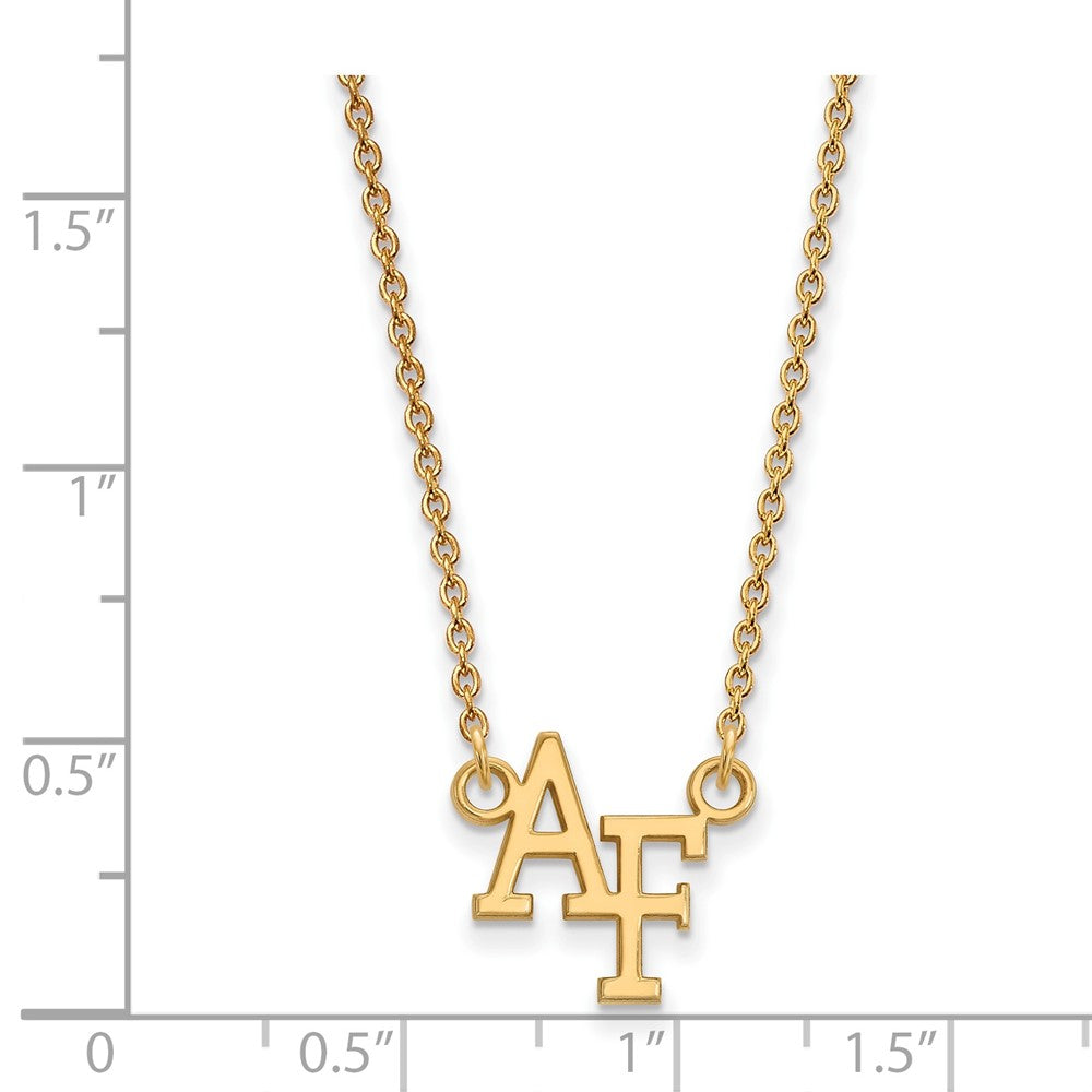 Gold Plated Sterling Silver Logoart United States Air Force Academy A F Small Pendant 18 Inch Necklace