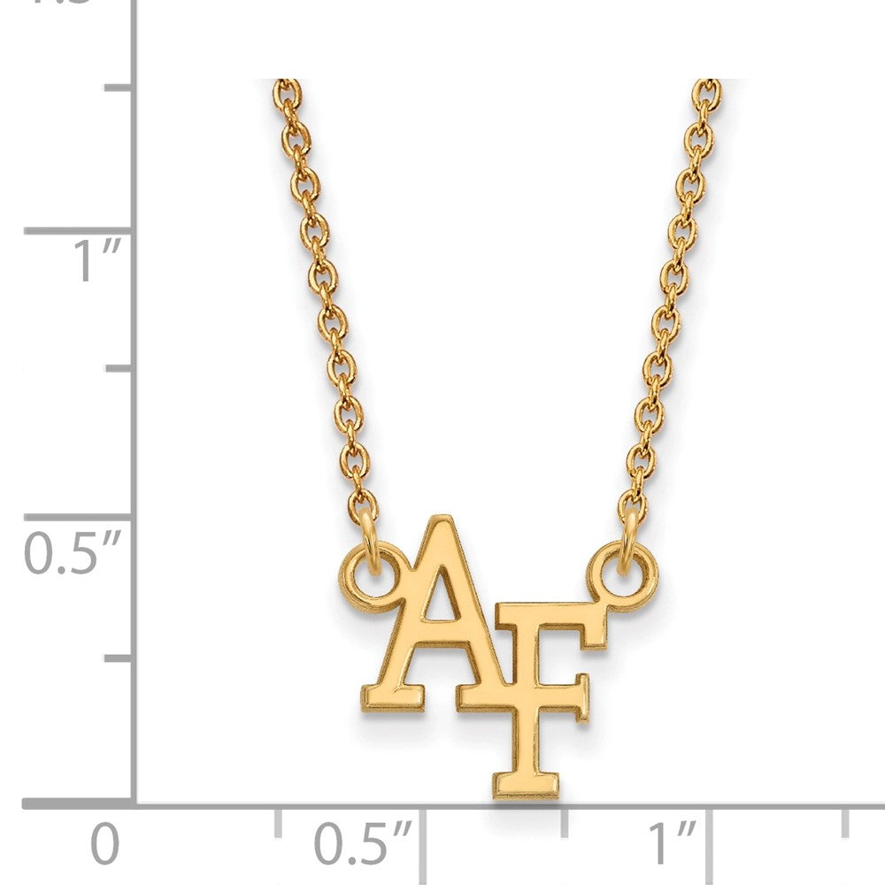 10K Yellow Gold Logoart United States Air Force Academy A F Small Pendant 18 Inch Necklace