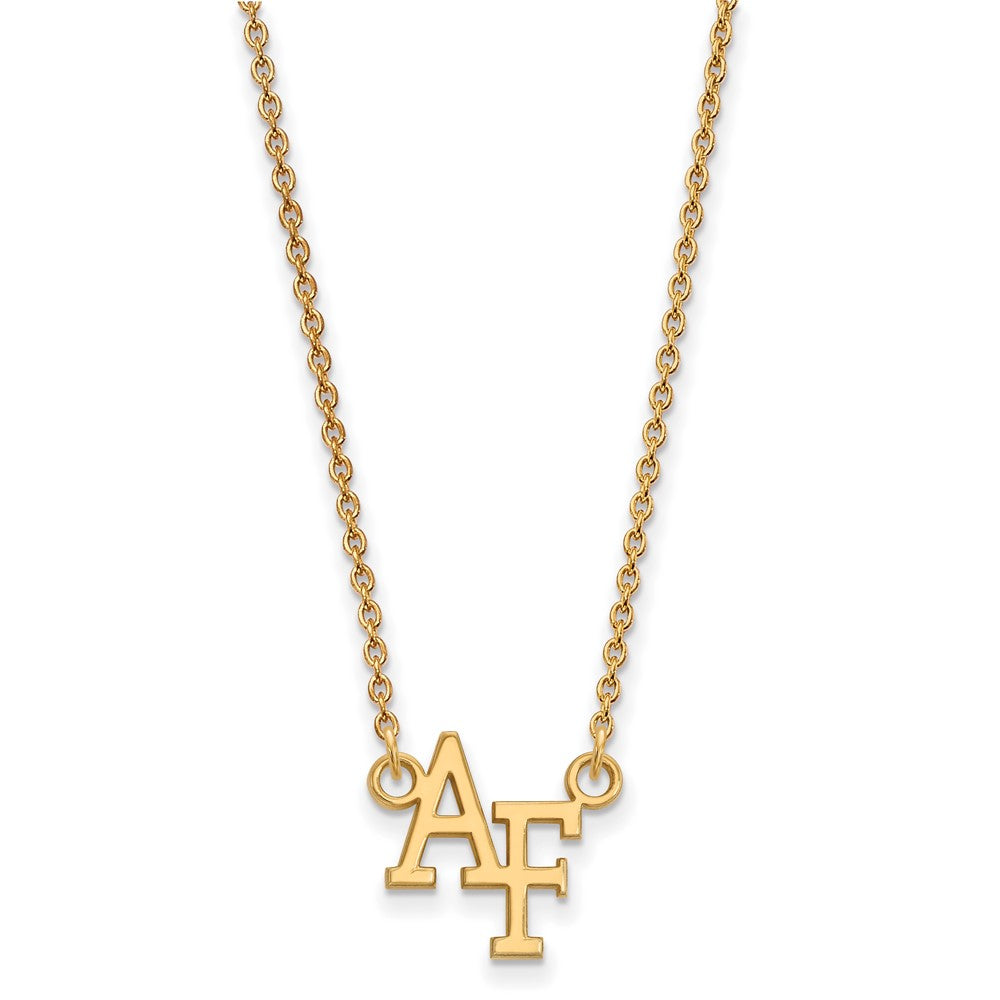 10K Yellow Gold Logoart United States Air Force Academy A F Small Pendant 18 Inch Necklace