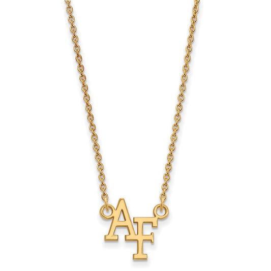 10K Yellow Gold Logoart United States Air Force Academy A F Small Pendant 18 Inch Necklace