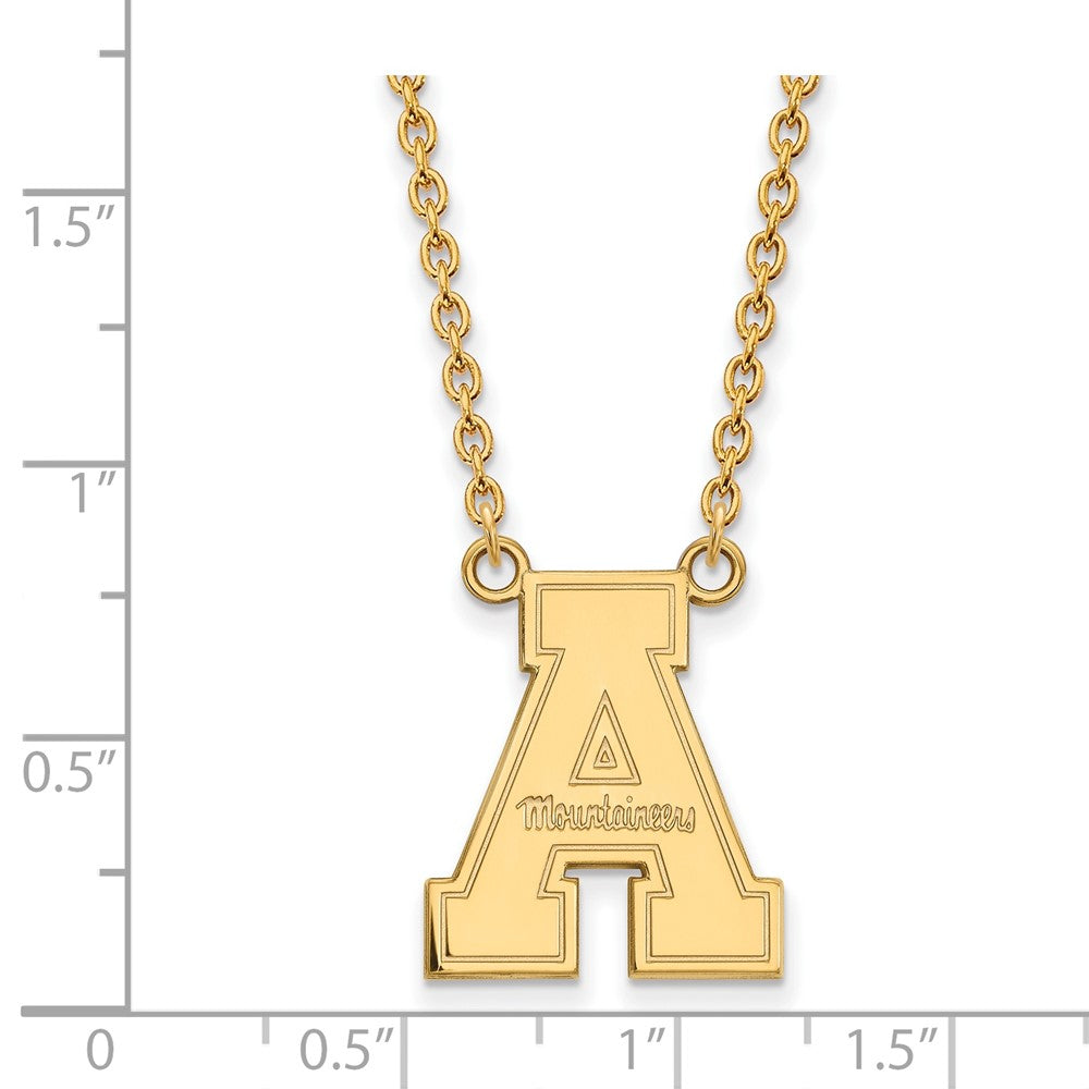 10K Yellow Gold Logoart Appalachian State University Large Pendant 18 Inch Necklace
