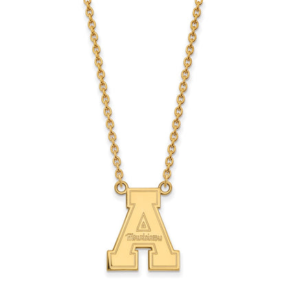 10K Yellow Gold Logoart Appalachian State University Large Pendant 18 Inch Necklace