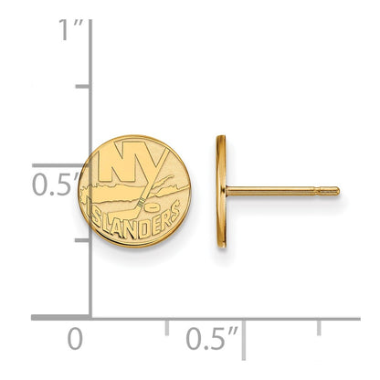 Gold Plated Sterling Silver Nhl Logoart New York Islanders Extra Small Post Earrings