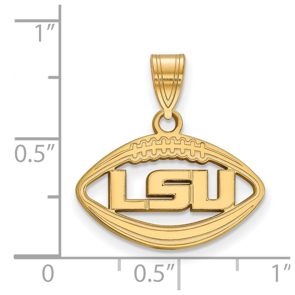 Gold Plated Sterling Silver Logoart Louisiana State University L S U Football Pendant
