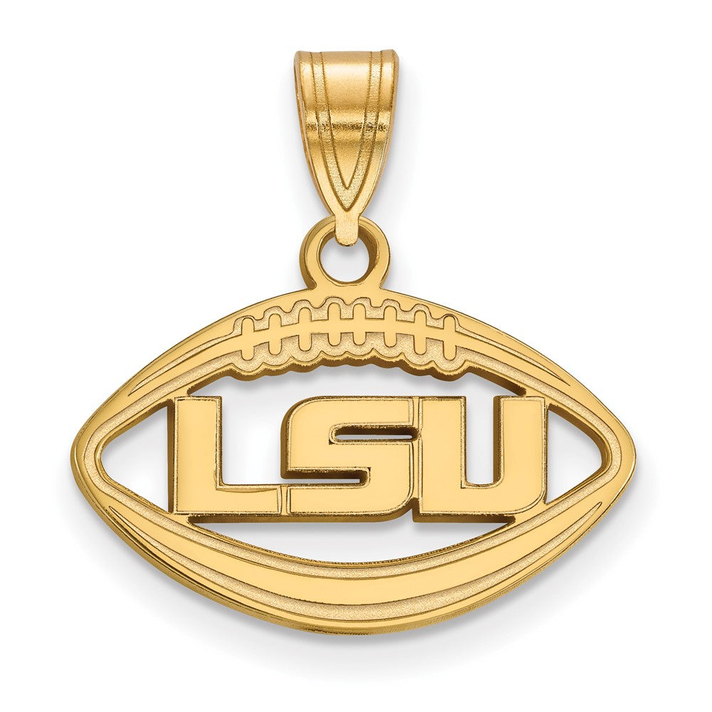 Gold Plated Sterling Silver Logoart Louisiana State University L S U Football Pendant