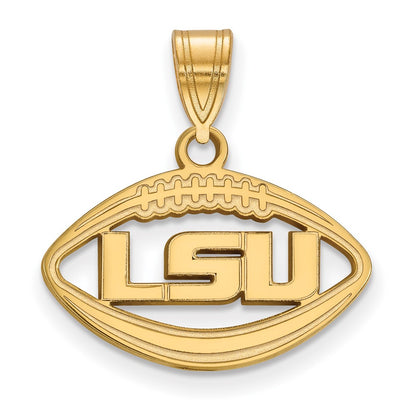 Gold Plated Sterling Silver Logoart Louisiana State University L S U Football Pendant
