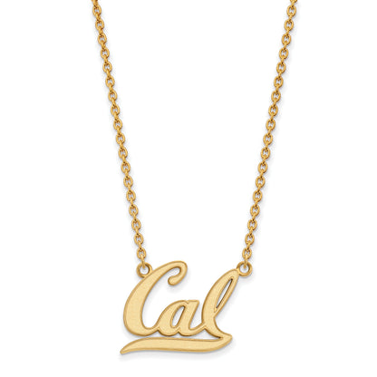Gold Plated Sterling Silver Logoart University Of California Berkeley Large Pendant 18 Inch Necklace