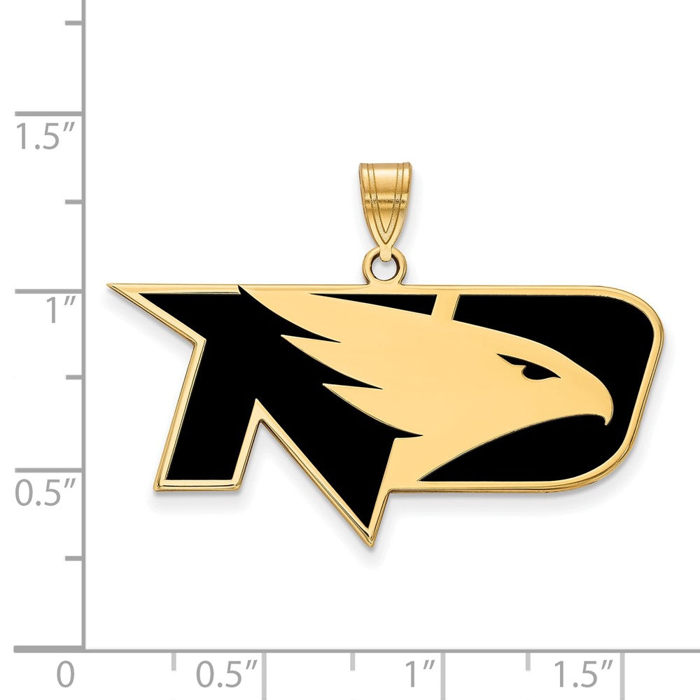Gold Plated Sterling Silver Logoart University Of North Dakota Large Enameled Pendant