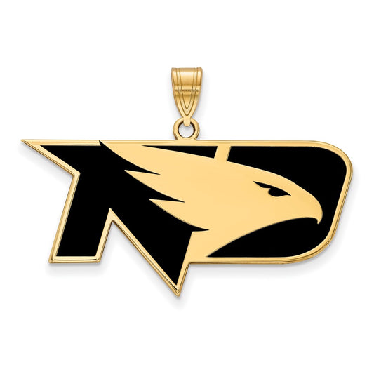 Gold Plated Sterling Silver Logoart University Of North Dakota Large Enameled Pendant
