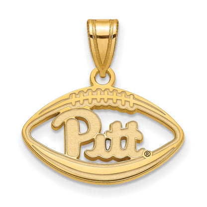 Gold Plated Sterling Silver Logoart University Of Pittsburgh Football Pendant