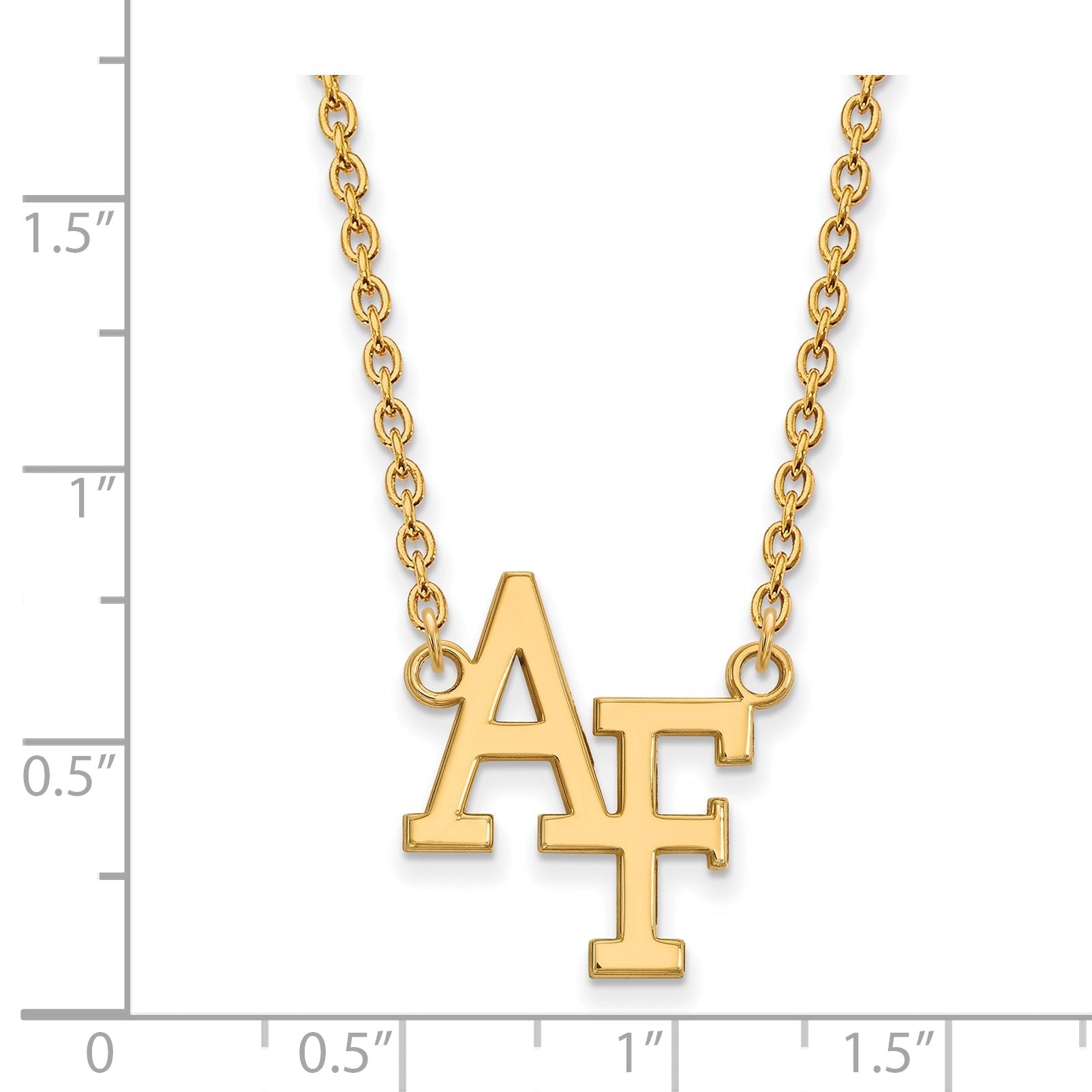 Gold Plated Sterling Silver Logoart United States Air Force Academy A F Large Pendant 18 Inch Necklace