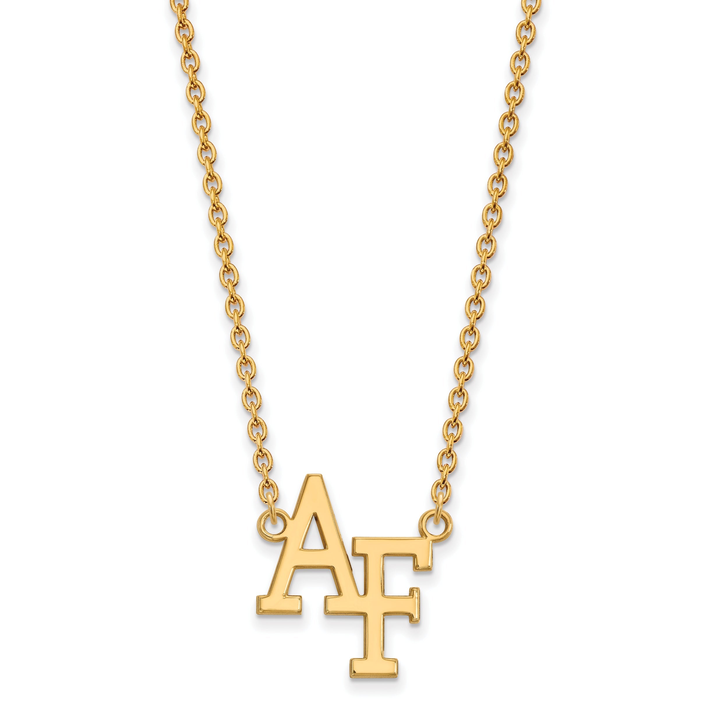 Gold Plated Sterling Silver Logoart United States Air Force Academy A F Large Pendant 18 Inch Necklace