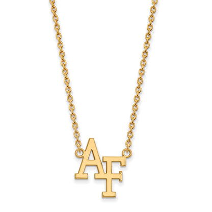 Gold Plated Sterling Silver Logoart United States Air Force Academy A F Large Pendant 18 Inch Necklace