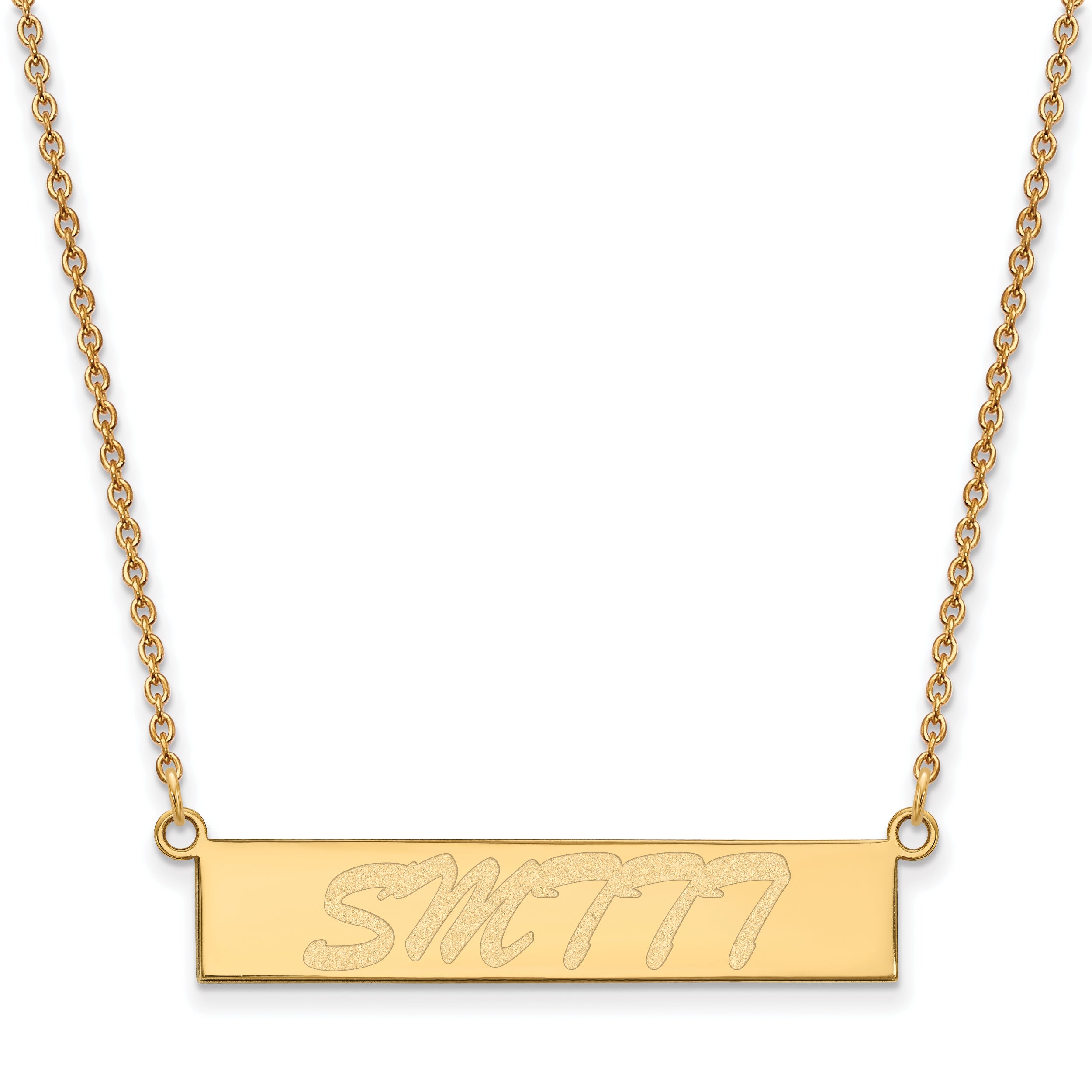Gold Plated Sterling Silver Logoart University Of Southern Mississippi Small Bar 18 Inch Necklace