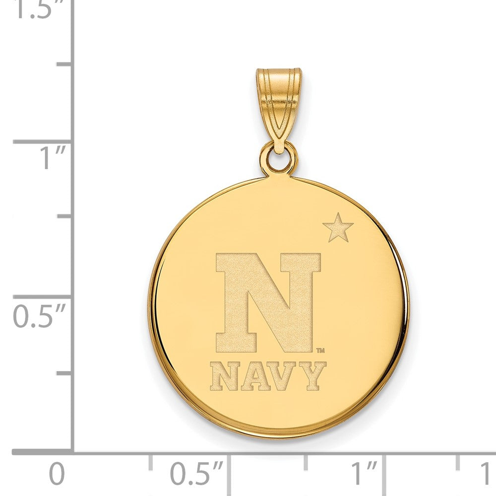 10K Yellow Gold Logoart Us Naval Academy Large Disc Pendant