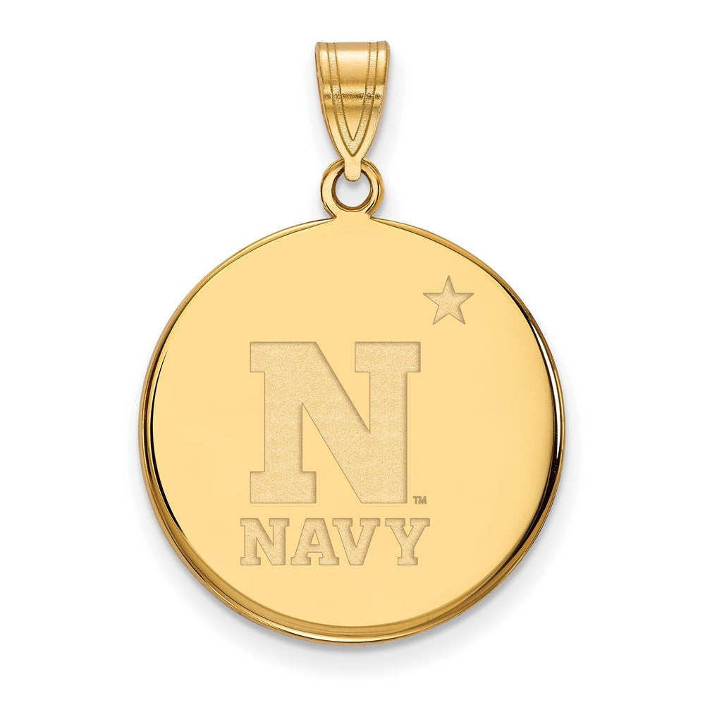10K Yellow Gold Logoart Us Naval Academy Large Disc Pendant