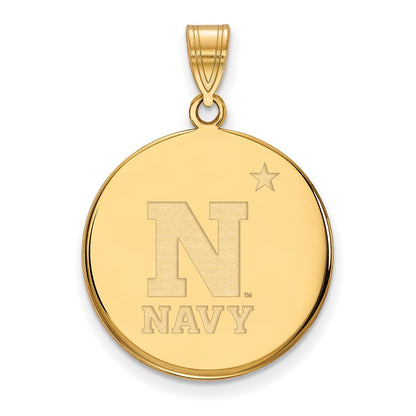 10K Yellow Gold Logoart Us Naval Academy Large Disc Pendant
