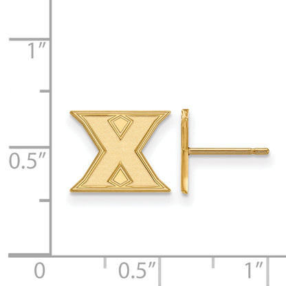 Gold Plated Sterling Silver Logoart Xavier University Letter X Extra Small Post Earrings