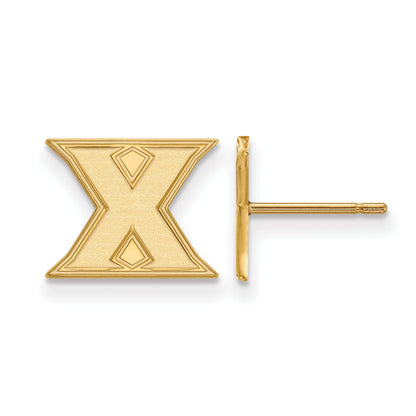 Gold Plated Sterling Silver Logoart Xavier University Letter X Extra Small Post Earrings