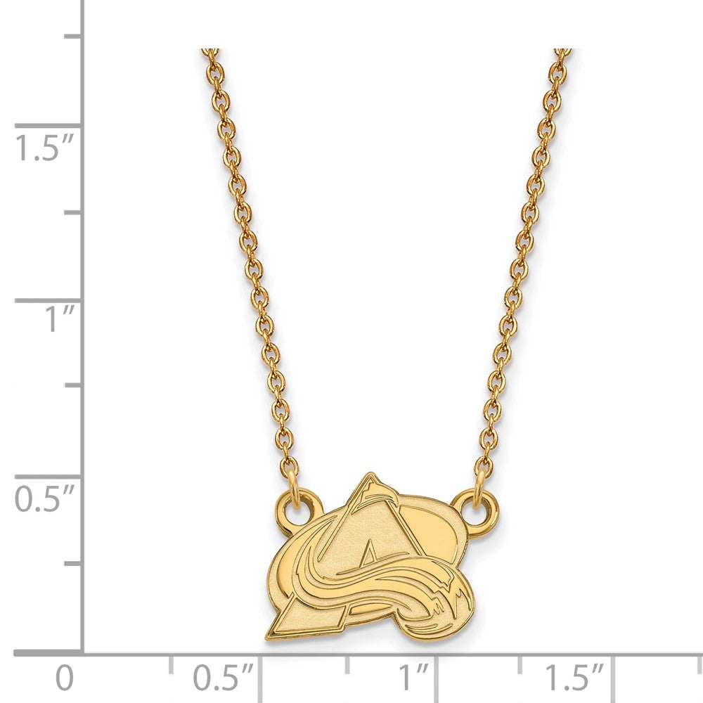 Gold Plated Sterling Silver Nhl Logoart Colorado Avalanche Letter A Small Pendant 18 Inch Necklace