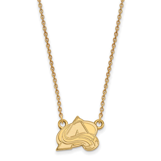 Gold Plated Sterling Silver Nhl Logoart Colorado Avalanche Letter A Small Pendant 18 Inch Necklace
