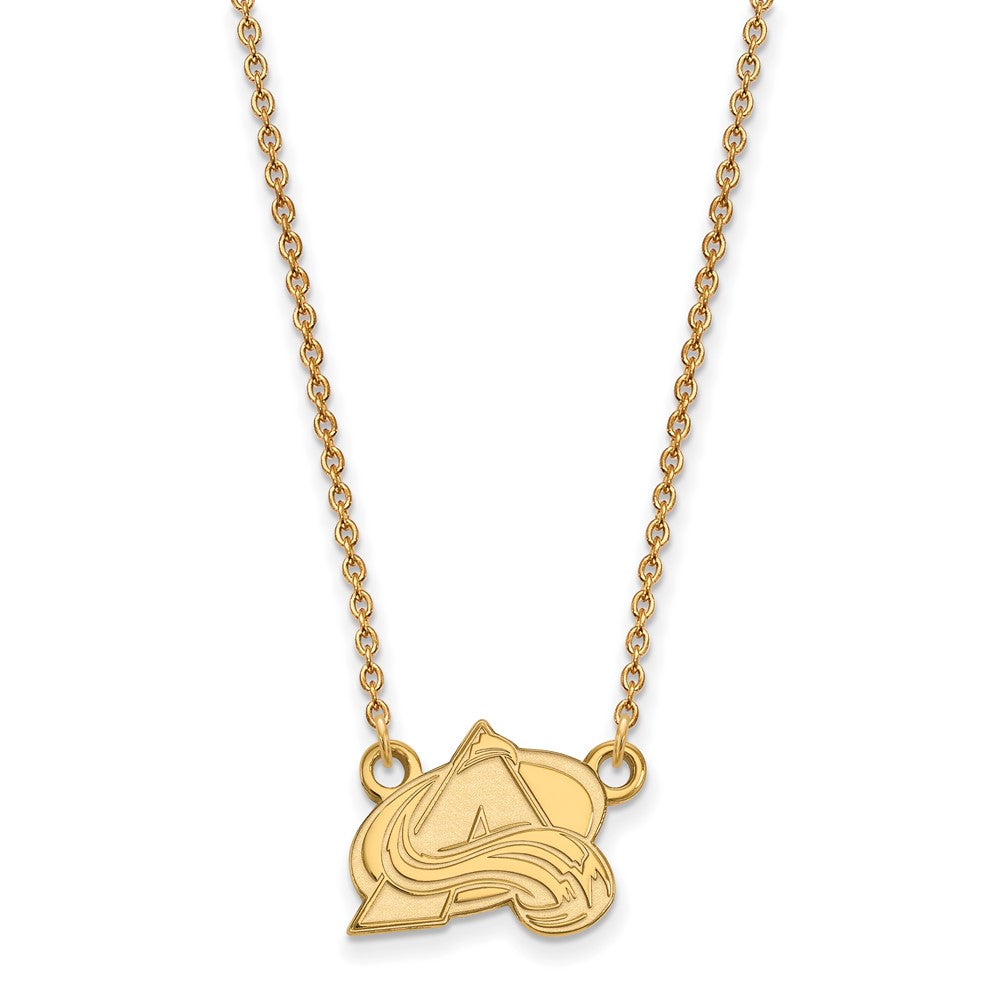 14K Yellow Gold Nhl Logoart Colorado Avalanche Letter A Small Pendant 18 Inch Necklace