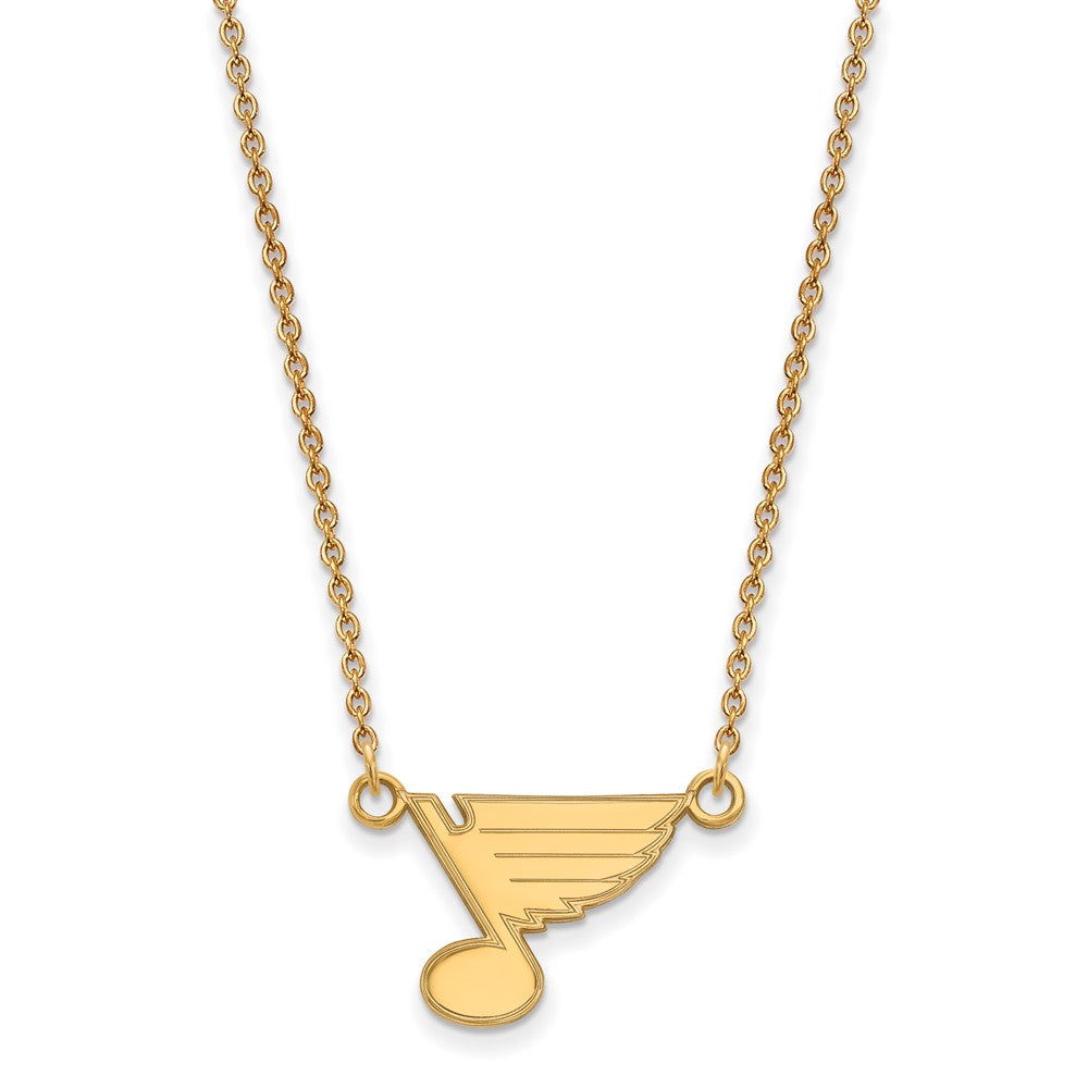 10K Yellow Gold Nhl Logoart St. Louis Blues Small Pendant 18 Inch Necklace