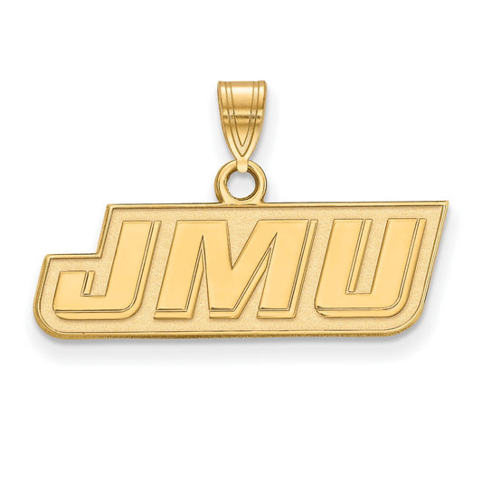 14K Yellow Gold Logoart James Madison University J M U Small Pendant