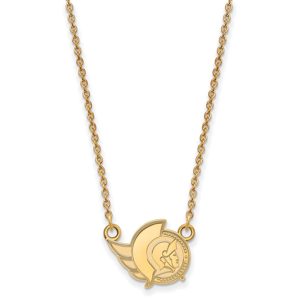 10K Yellow Gold Nhl Logoart Ottawa Senators Small Pendant 18 Inch Necklace