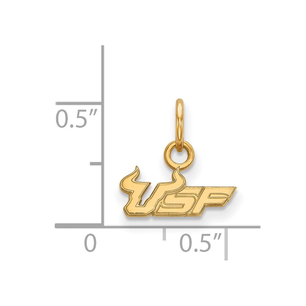 10K Yellow Gold Logoart University Of South Florida U S F Extra Small Pendant