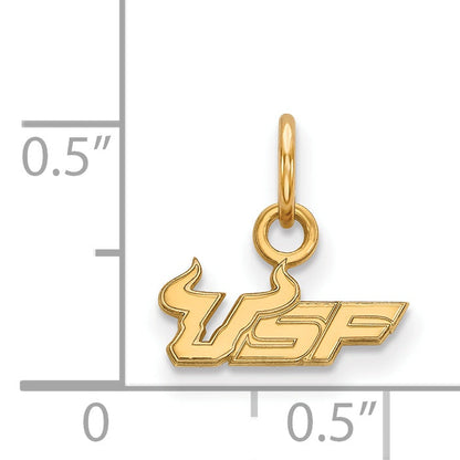 14K Yellow Gold Logoart University Of South Florida U S F Extra Small Pendant