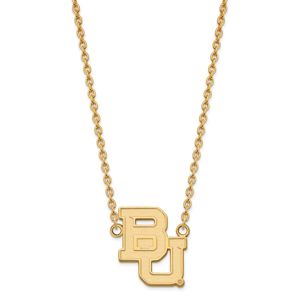 10K Yellow Gold Logoart Baylor University Bears Large Pendant 18 Inch Necklace