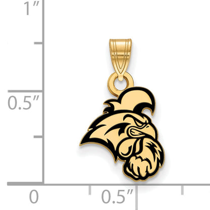 Gold Plated Sterling Silver Logoart Coastal Carolina University Chanticleer Small Enameled Pendant