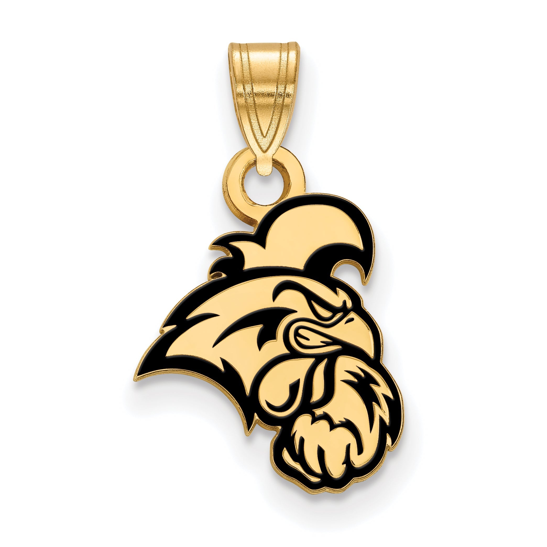 Gold Plated Sterling Silver Logoart Coastal Carolina University Chanticleer Small Enameled Pendant
