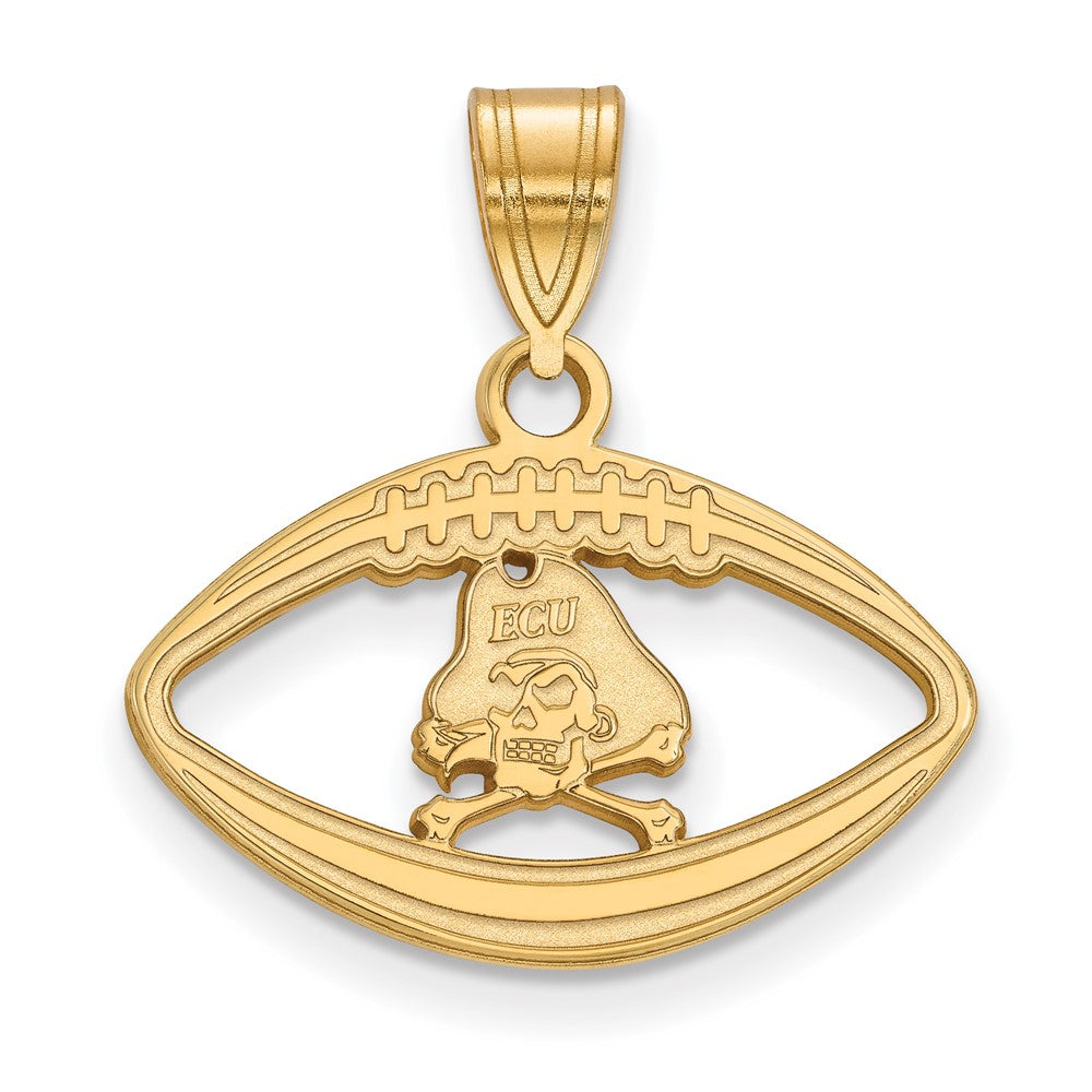 Gold Plated Sterling Silver Logoart East Carolina University Pirate Football Pendant