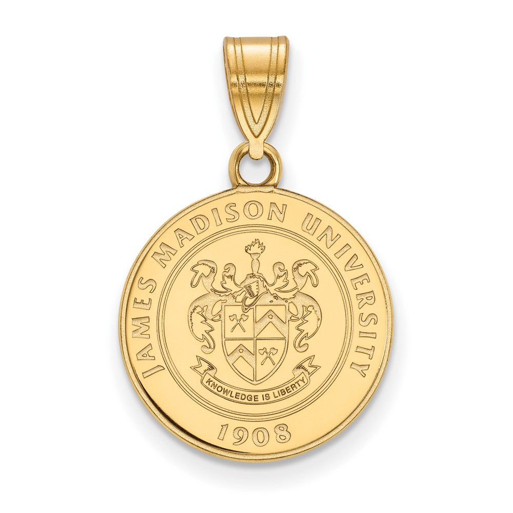 Gold Plated Sterling Silver Logoart James Madison University Medium Crest Pendant