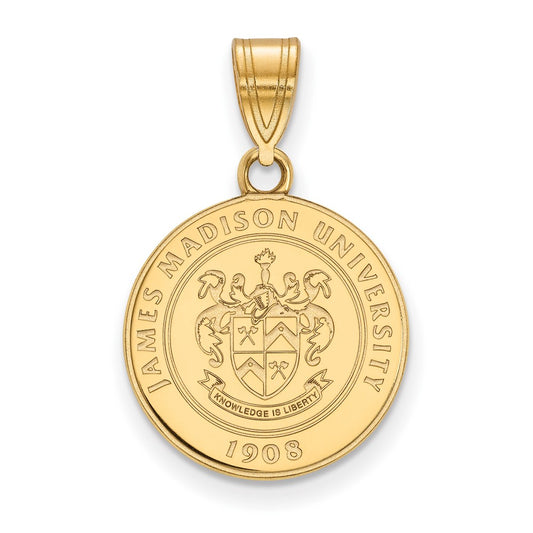 Gold Plated Sterling Silver Logoart James Madison University Medium Crest Pendant