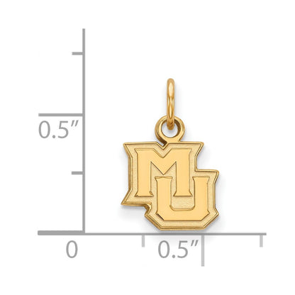 10K Yellow Gold Logoart Marquette University M U Extra Small Pendant