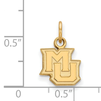 Gold Plated Sterling Silver Logoart Marquette University M U Extra Small Pendant