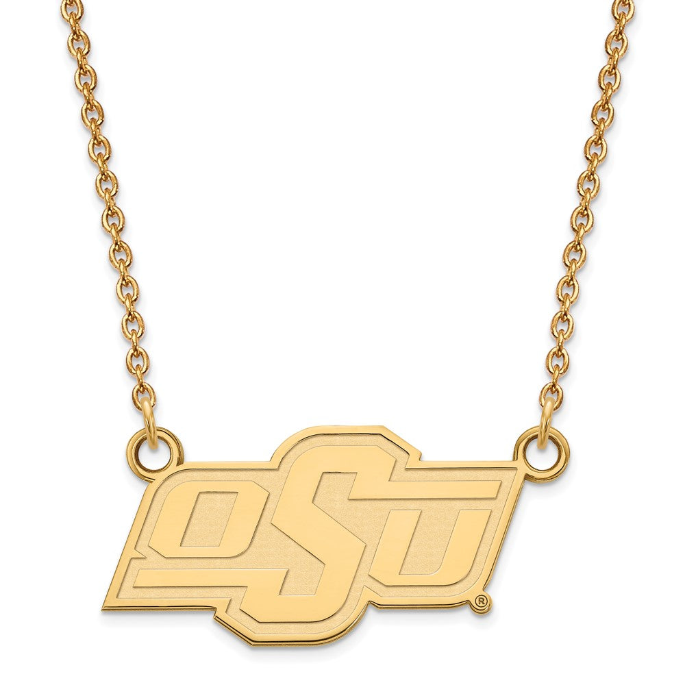 14K Yellow Gold Logoart Oklahoma State University O S U Small Pendant 18 Inch Necklace
