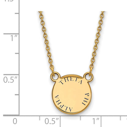 Gold Plated Sterling Silver Logoart Theta Phi Alpha Sorority Text Small Color Enamel Pendant 18 Inch Necklace