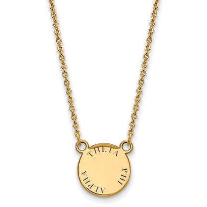 Gold Plated Sterling Silver Logoart Theta Phi Alpha Sorority Text Small Color Enamel Pendant 18 Inch Necklace