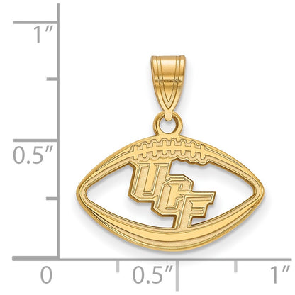Gold Plated Sterling Silver Logoart University Of Central Florida U C F Football Pendant