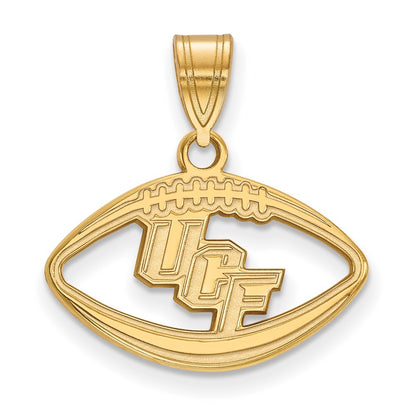 Gold Plated Sterling Silver Logoart University Of Central Florida U C F Football Pendant