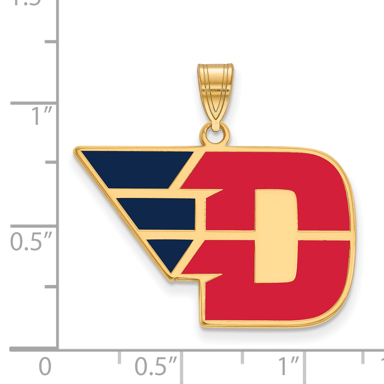 Gold Plated Sterling Silver Logoart University Of Dayton Large Enameled Pendant