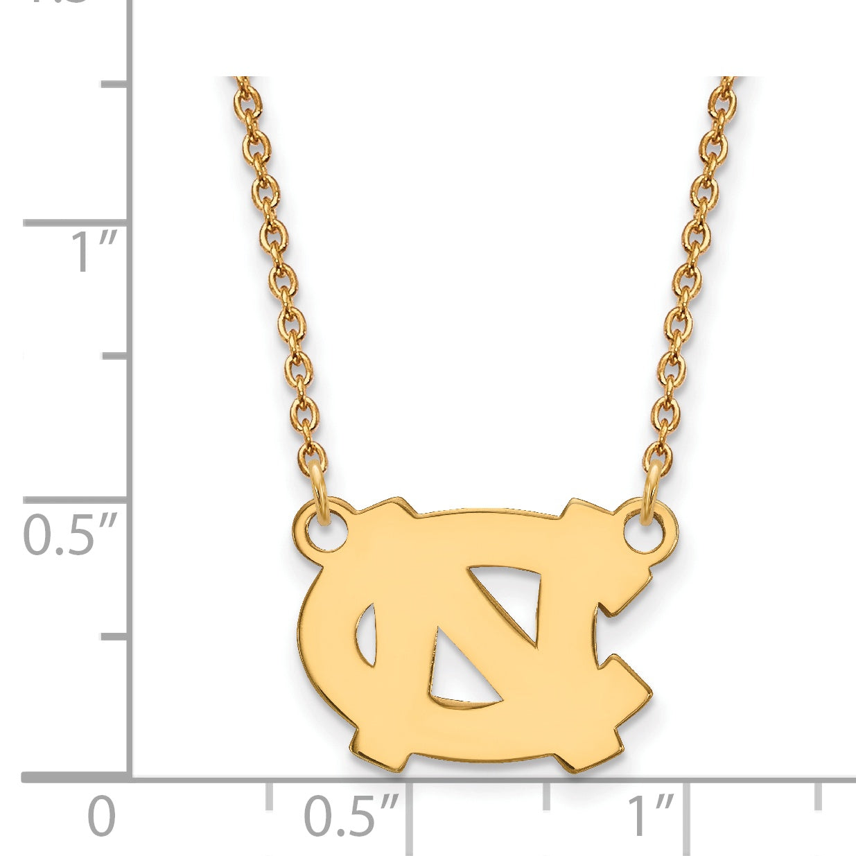 Gold Plated Sterling Silver Logoart University Of North Carolina N C Small Pendant 18 Inch Necklace