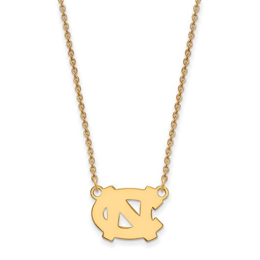 10K Yellow Gold Logoart University Of North Carolina N C Small Pendant 18 Inch Necklace