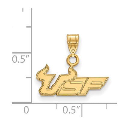 10K Yellow Gold Logoart University Of South Florida U S F Small Pendant