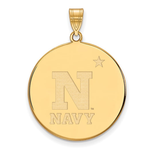 14K Yellow Gold Logoart Us Naval Academy Extra Large Disc Pendant